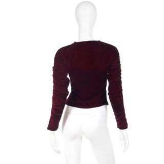 1999 Tom Ford for Gucci Vintage Red Velvet Rouched Top