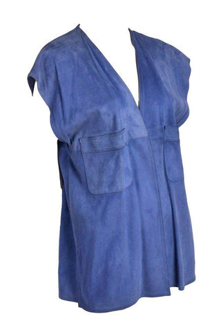 1970's blue suede Gucci Vest