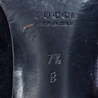 Black Suede Gucci Shoes w/ Silver Horsebit in Original Box Size 7.5B