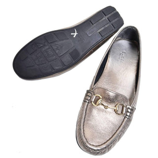 Metallic Gold Silver Gucci Loafers 7.5