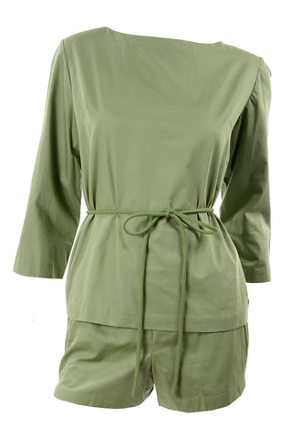 1960s H Cosentino of Capri Green Cotton Shorts & Tunic Outfit