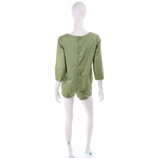 High End 1960s H Cosentino of Capri Green Cotton Shorts & Tunic Outfit