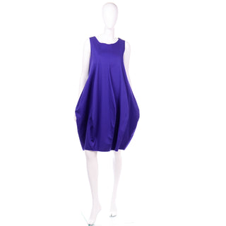 Purple Cotton Sleeveless Origami Balloon Dress by Hache Medium