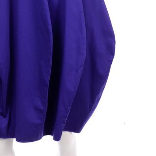 Purple Cotton Sleeveless Origami Balloon Dress by Hache cotton