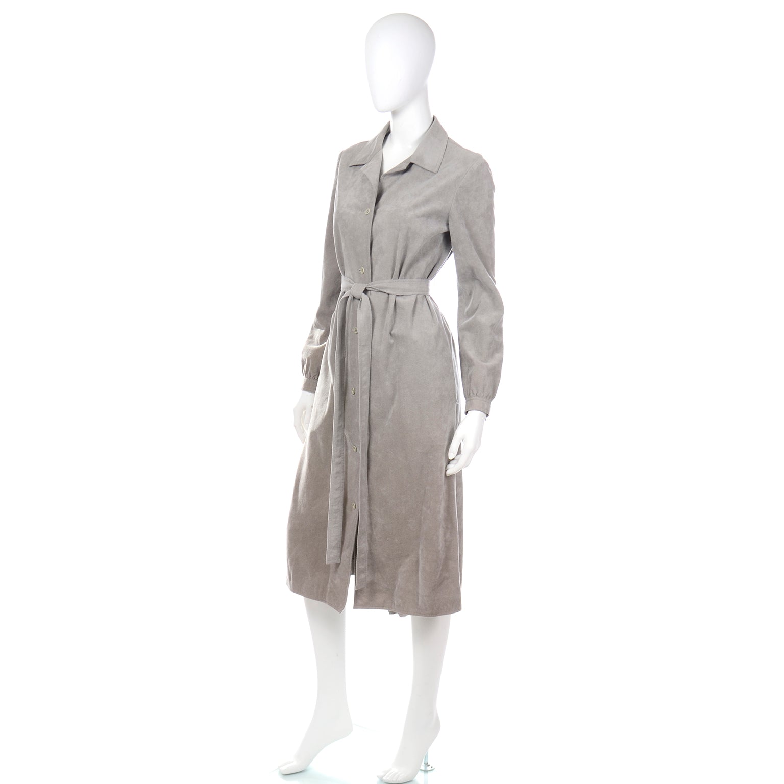 halston ultrasuede shirt dress Halston Ultrasuede green shirt dress rare 70s