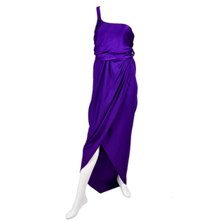 Vintage Purple Jersey Halston Dress Gown