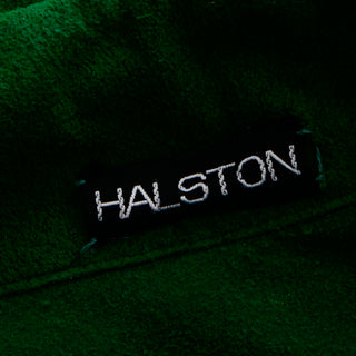 1970s Halston Green Ultrasuede Jacket Style Vintage Chore Shirt 
