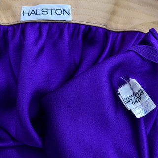 Purple Halston Vintage Dress One Shoulder Evening Gown