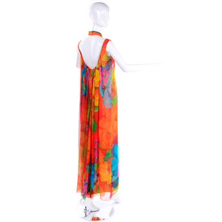 Hanae Mori vintage silk chiffon floral dress