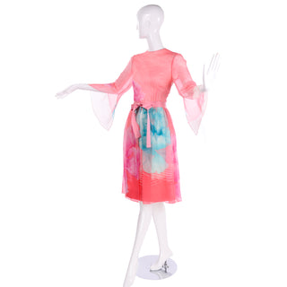 Hanae Mori Split Bell Sleeve Vintage Dress