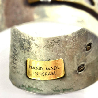 Lilla signed vintage mixed metal cuff bracelet made in Israel