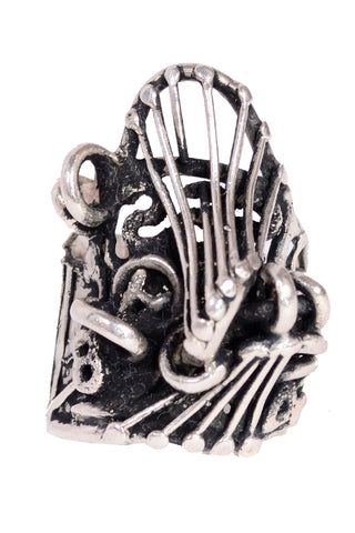 Lee Peck Vintage Sterling Silver Brutalist Ring