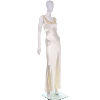 ON HOLD // 1930s Helen Lobel Hollywood Glamour Vintage Slipper Satin Nightgown