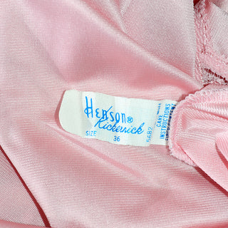 ON HOLD // 1970s Henson Kickernick Pink Nylon Nightgown w/ Lace Front Panel Size Small