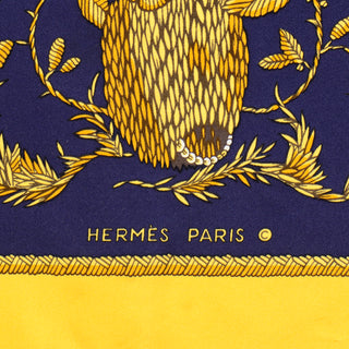 1977 Hermes Vintage Queens Silver Jubilee Silk Scarf Paris