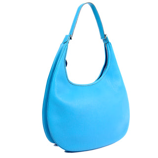 2002 Hermes Handbag Blue Togo Leather Gao Hobo Bag excellent
