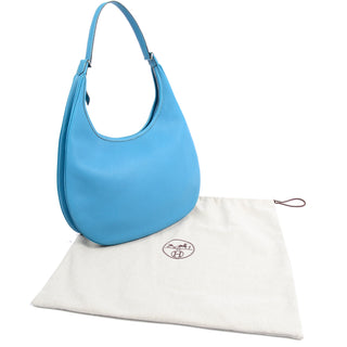 2002 Hermes Handbag Blue Togo Leather Gao Hobo Bag with dustbag