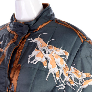 Vintage Hermes Reversible Jacket with Hounds