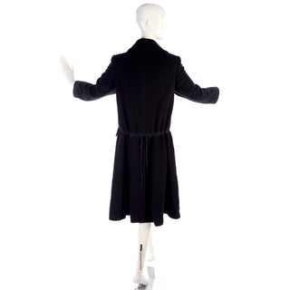 Vintage Hermes black cashmere overcoat