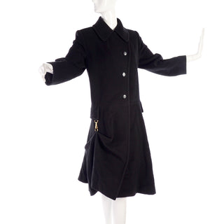 Vintage Hermes black cashmere long coat