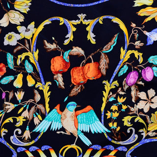 Hermes Pierres d'Orient et d'Occiden scarf with birds, flowers, berries