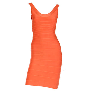 2000s Herve Leger Tangerine Orange Bandage Dress Small Sydney