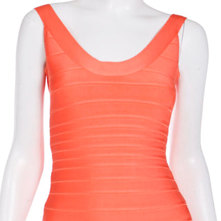2000s Herve Leger Tangerine Orange Bandage Dress Sydney