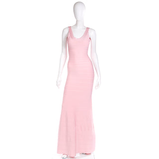 Herve Leger Long Pink Bandage Dress Evening gown
