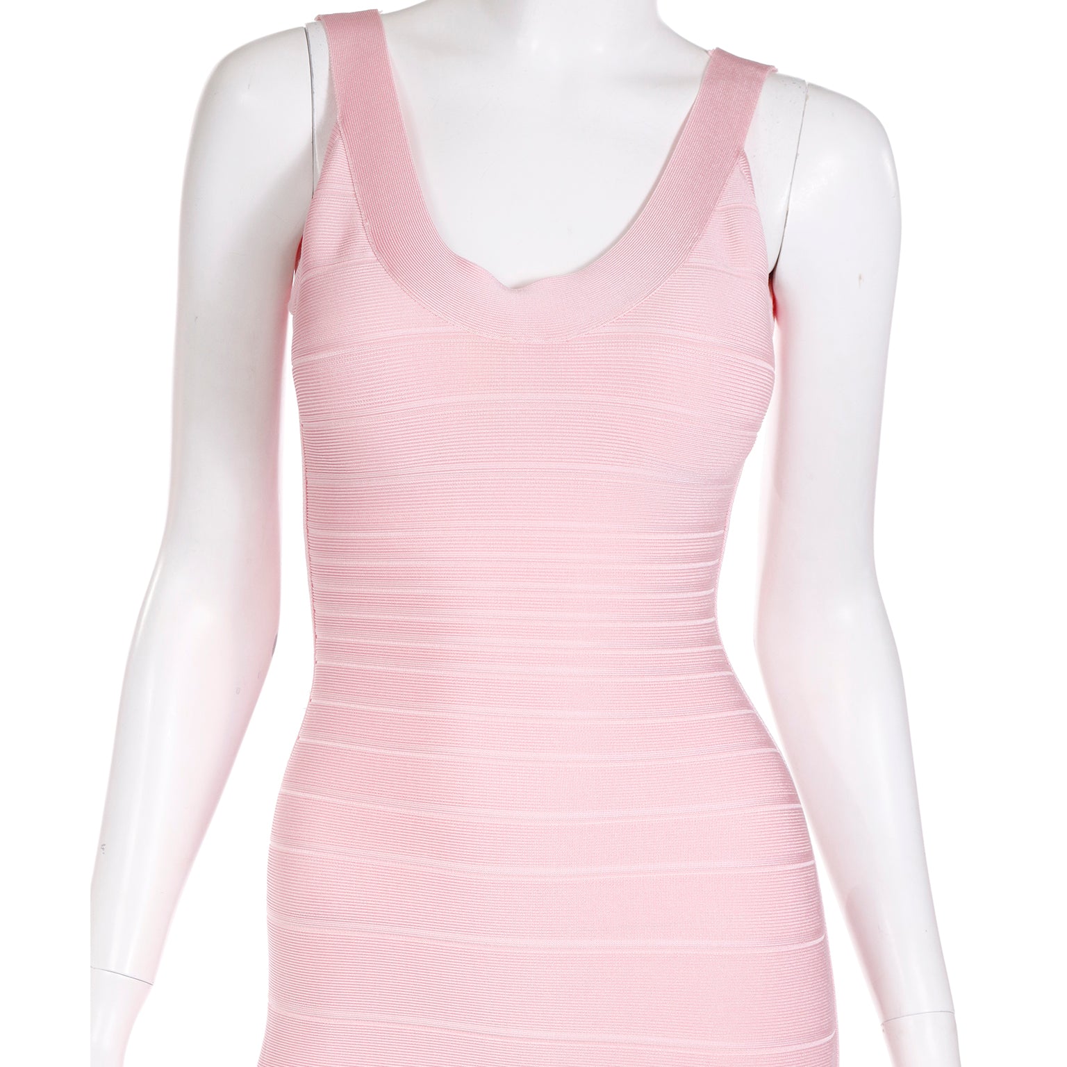 Herve Leger Long Pink Bandage Dress Herve Leger Long Pink Bandage Dress