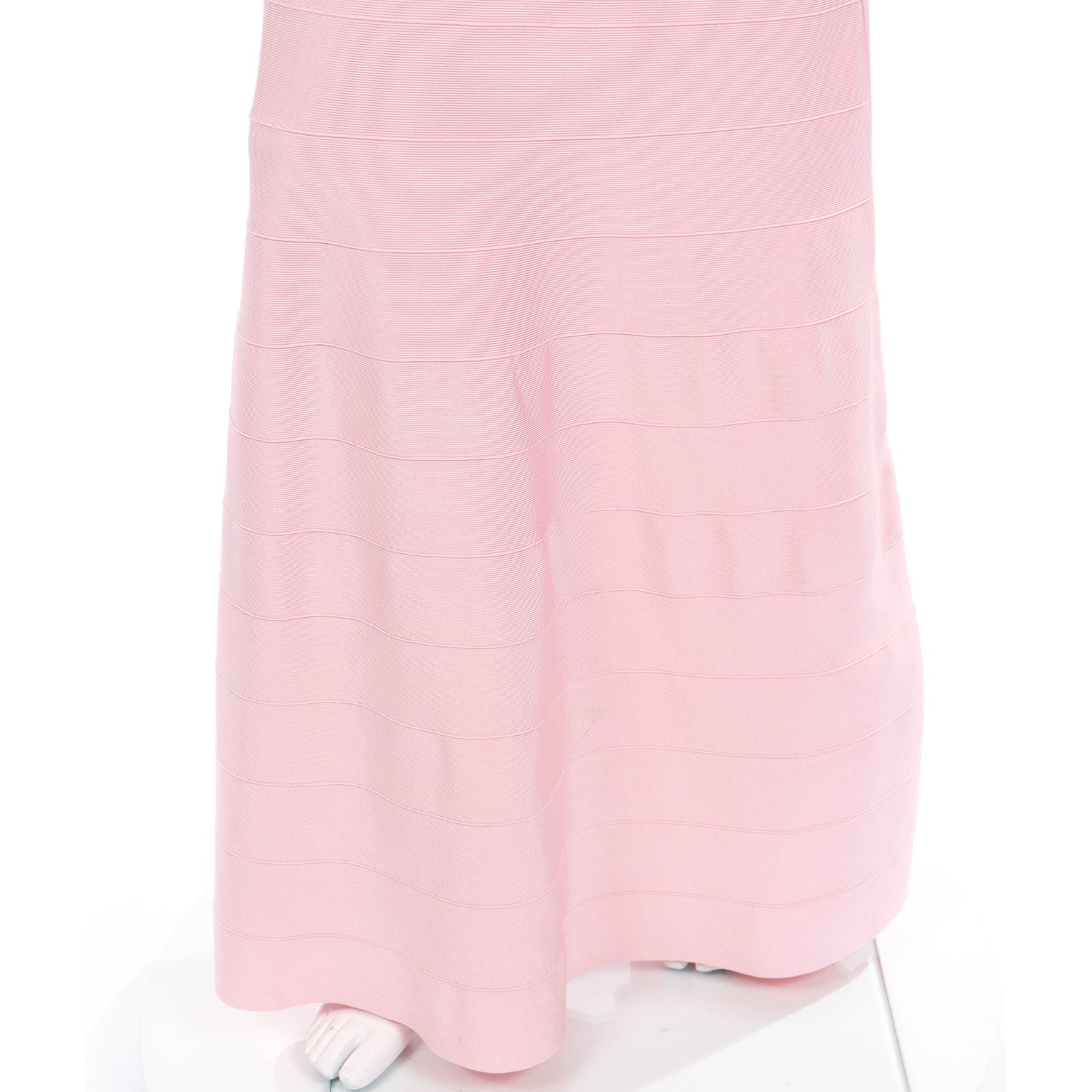 Full Length Herve Leger Long Pink Bandage Dress Modig Full Length Herve Leger Long Pink Bandage Dress Modig