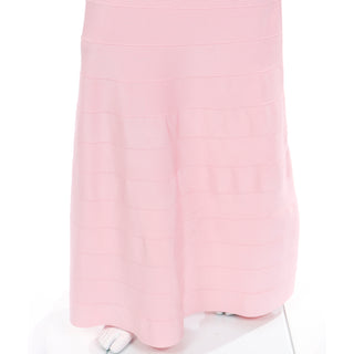Herve Leger Long Pink Bandage Dress Full Length size s