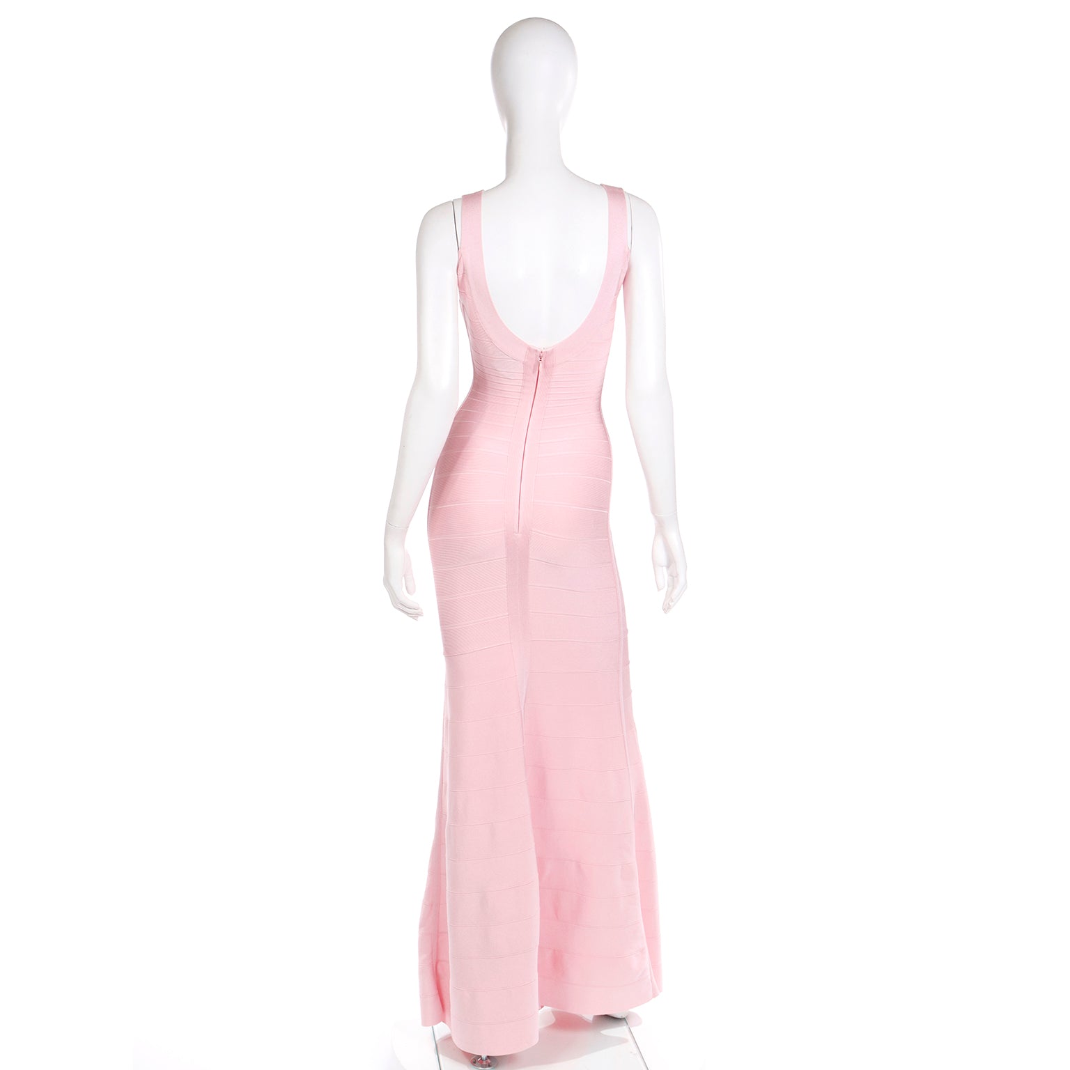 Herve Leger Long Pink Bandage Dress Herve Leger Long Pink Bandage Dress