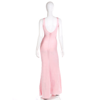 Herve Leger Long Pink Bandage Dress S