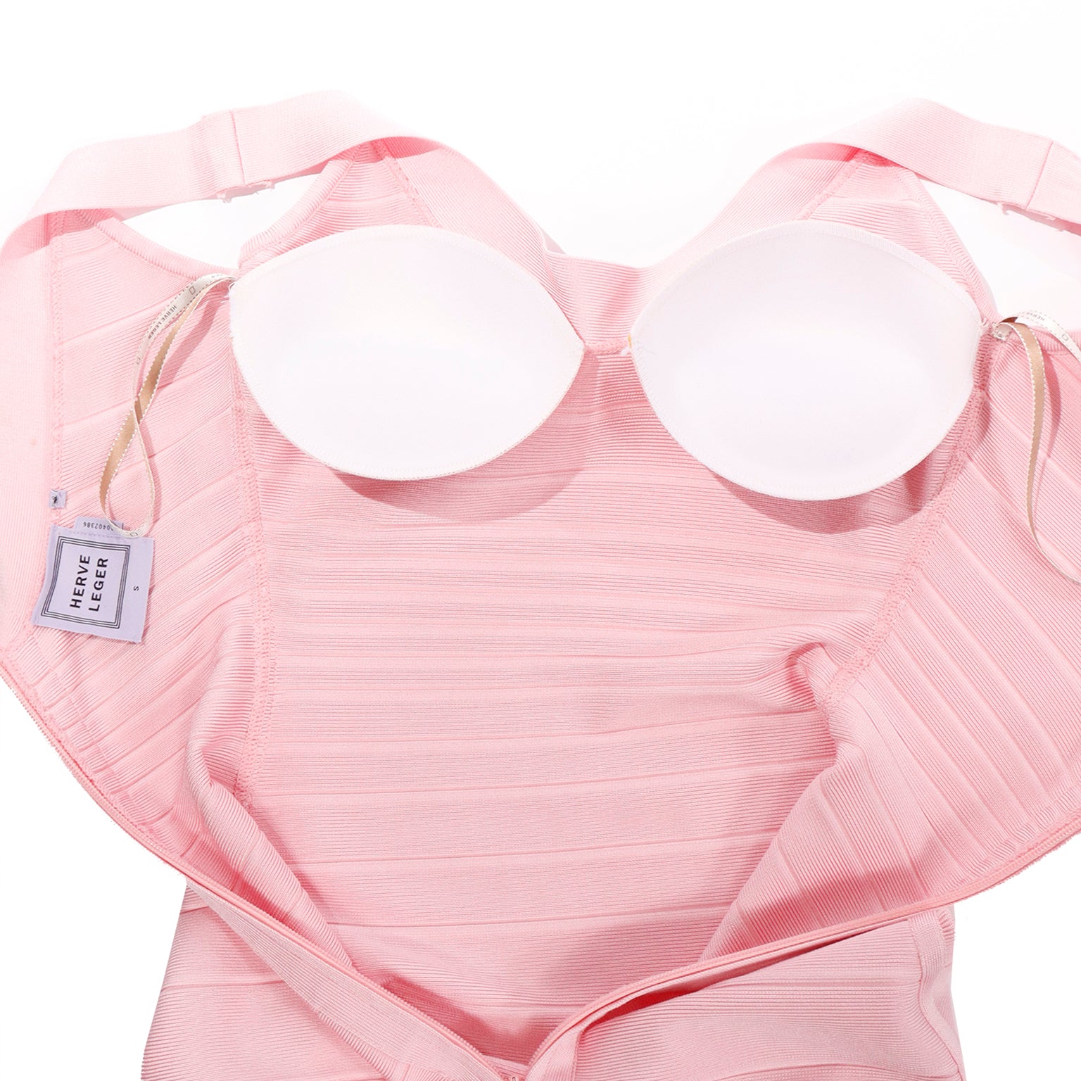 Full Length Herve Leger Long Pink Bandage Dress Modig Full Length Herve Leger Long Pink Bandage Dress Modig