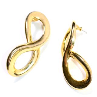 Vintage Infinity loop gold earrings