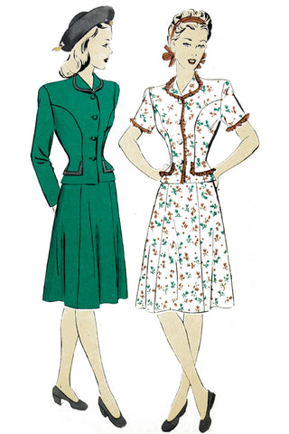 1940s Hollywood 1736 Unused Vintage Skirt & Jacket Sewing Pattern