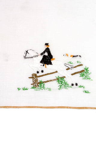 Horseback riders with hunting dogs on cocktail napkins