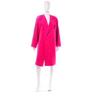 1980s Rare Vintage Patrick Kelly Rare Hot Pink Cashmere wool Coat