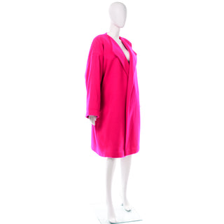 1980s Rare Vintage Patrick Kelly Paris Hot Pink Cashmere wool Coat