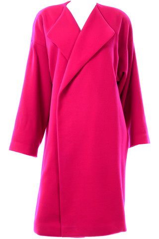 1980s Rare Vintage Patrick Kelly Hot Pink Cashmere wool Coat