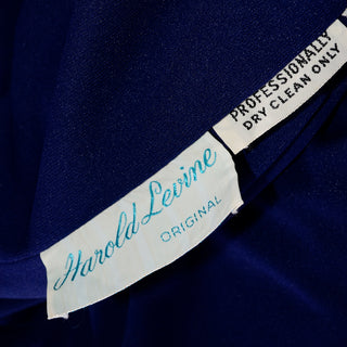 Vintage 1970s Blue Sequin Halter Evening Dress by Harold Levine