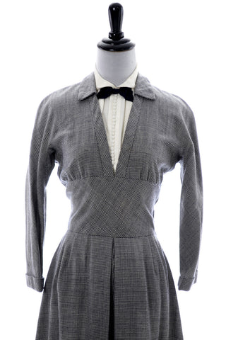 1950s vintage I Magnin black and white check dress