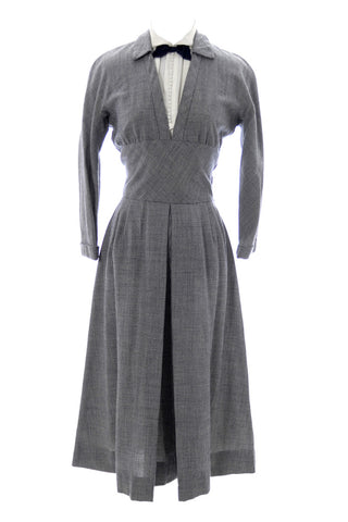 1950s black and white checked wool dress