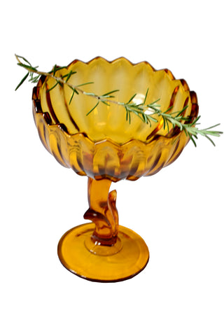 Pedestal Bowl Vintage Indiana Glass Amber Compote