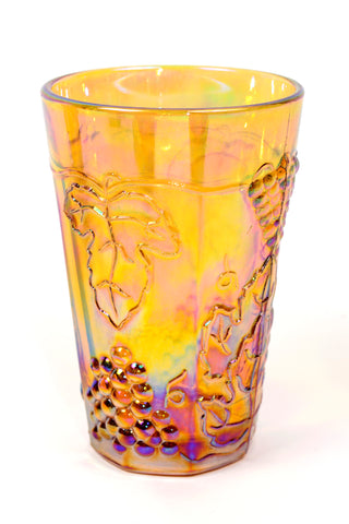 Vintage Carnival Glass with Grape Pattern