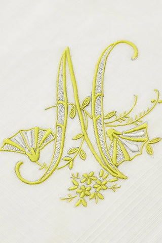 Madeira Initial N Vintage Linen Handkerchief