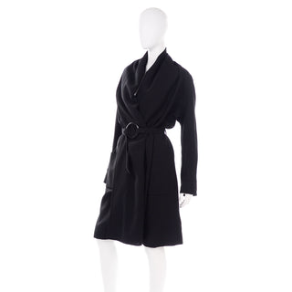 Isaac Mizrahi Vintage Black Wrap Coat with Belt 90s