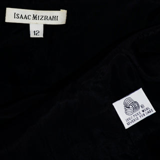 Isaac Mizrahi Vintage Black Wrap Coat with Belt wool