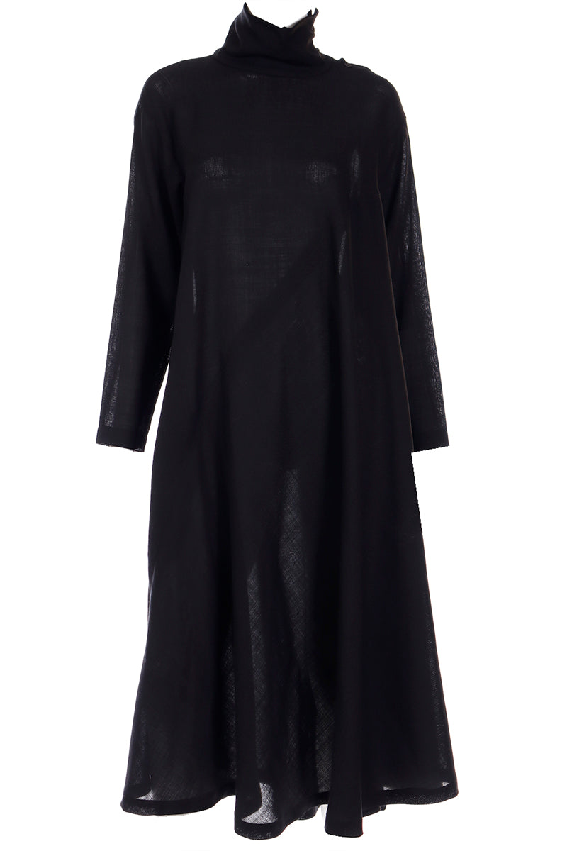 Vintage Issey Miyake Vintage Lightweight Black Wool Tent Dress Modig Vintage Issey Miyake Vintage Lightweight Black Wool Tent Dress Modig