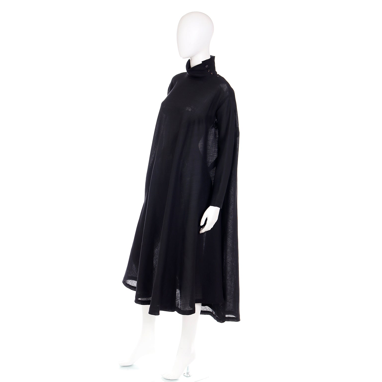 Vintage Issey Miyake Vintage Lightweight Black Wool Tent Dress Modig Vintage Issey Miyake Vintage Lightweight Black Wool Tent Dress Modig